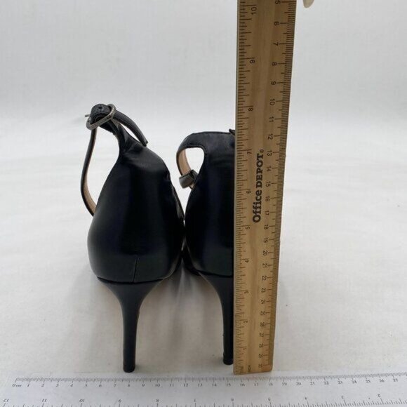 FYS Black Cross Strap Stiletto High Heel Ankle Strap Pumps Pointed Toe Shoes - Picture 5 of 8